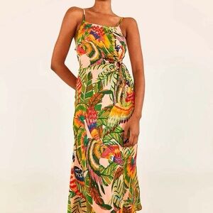 FARM Rio Macaw Leaves Midi Dress